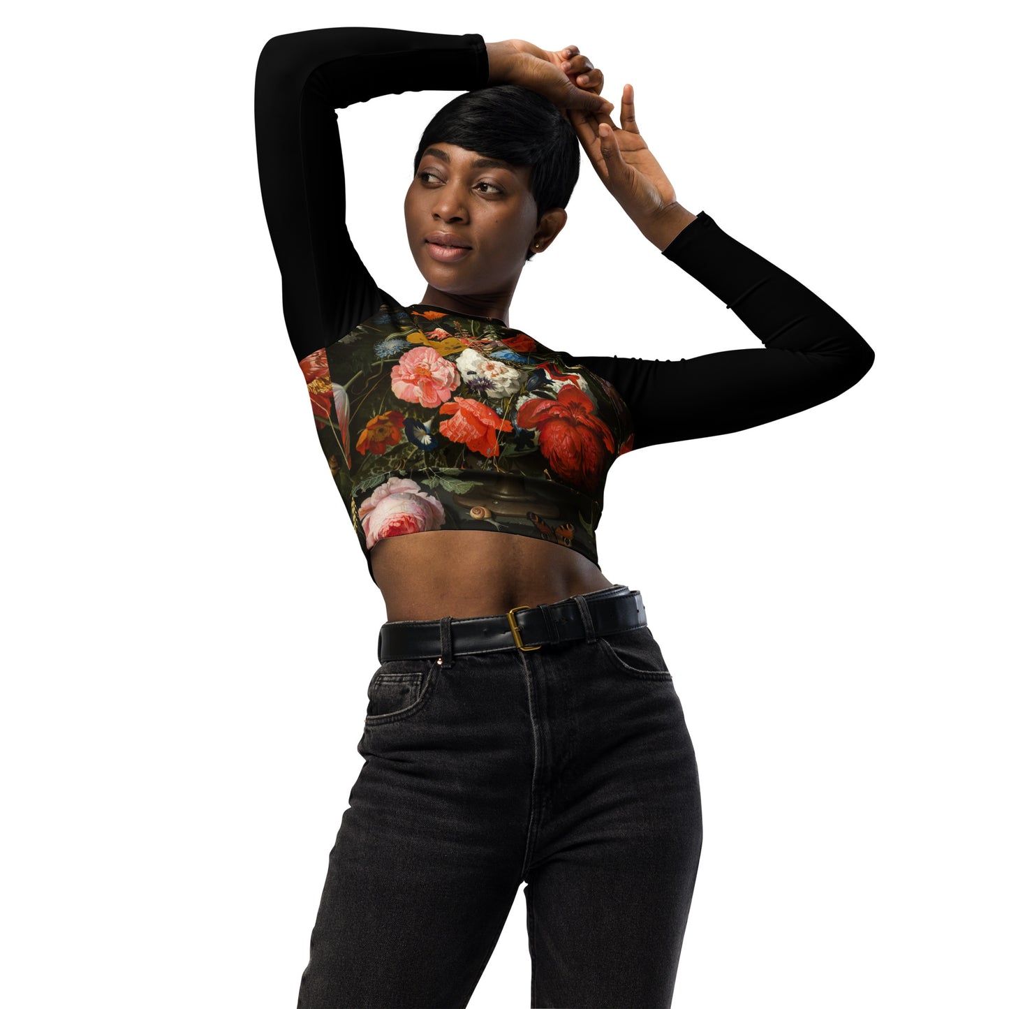 IN BLOOM long-sleeve crop top